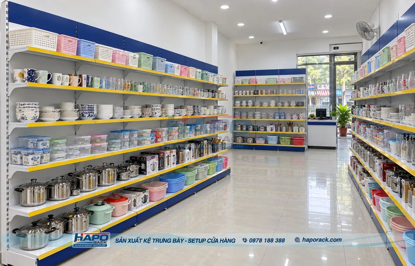 3. Kệ Siêu Thị Lưng Tôn Liền 6 Tầng – Tăng Sức Chứa, Gọn Không Gian