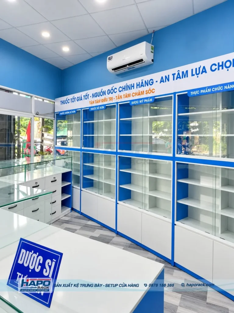 HOÀN THIỆN HỆ THỐNG TỦ KỆ NHÀ THUỐC HOÀNG ANH – TAM HIỆP, ĐỒNG NAI