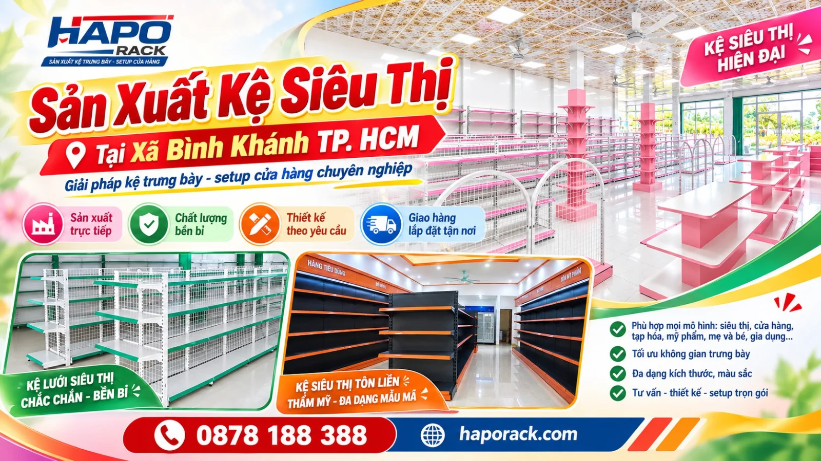 Báo Giá Sản Xuất Kệ Siêu Thị Tại Xã Bình Khánh TP.HCM Mới Nhất
