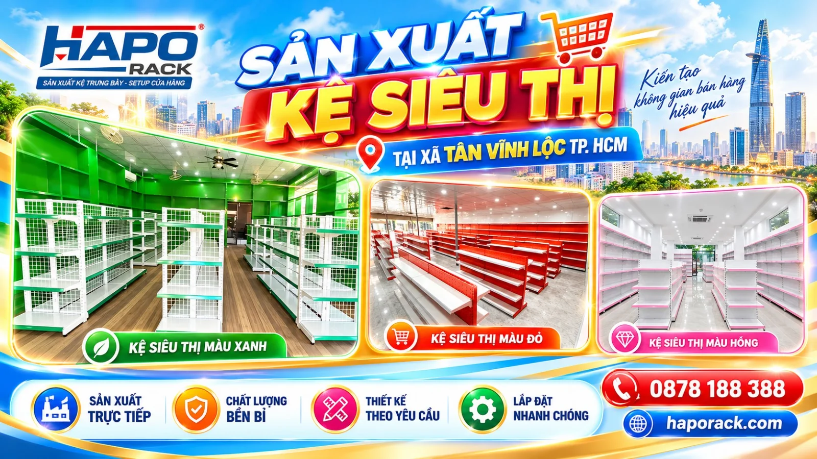 Báo Giá Sản Xuất Kệ Siêu Thị Tại Xã Tân Vĩnh Lộc TP.HCM Mới Nhất