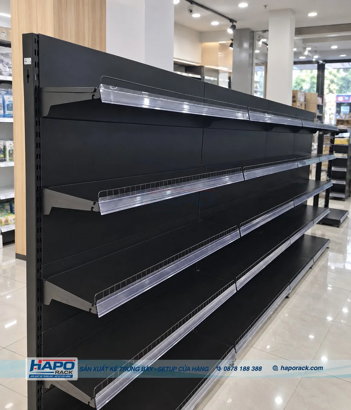 bố trí kệ siêu thị tại Hậu Nghĩa