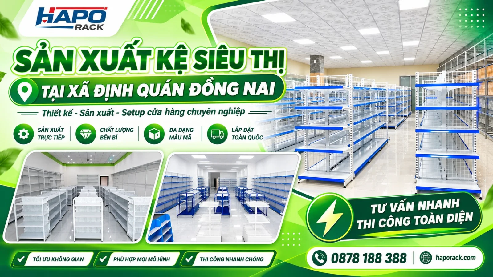 Chuyên Sản Xuất Kệ Siêu Thị Tại Định Quán Đồng Nai Theo Yêu Cầu