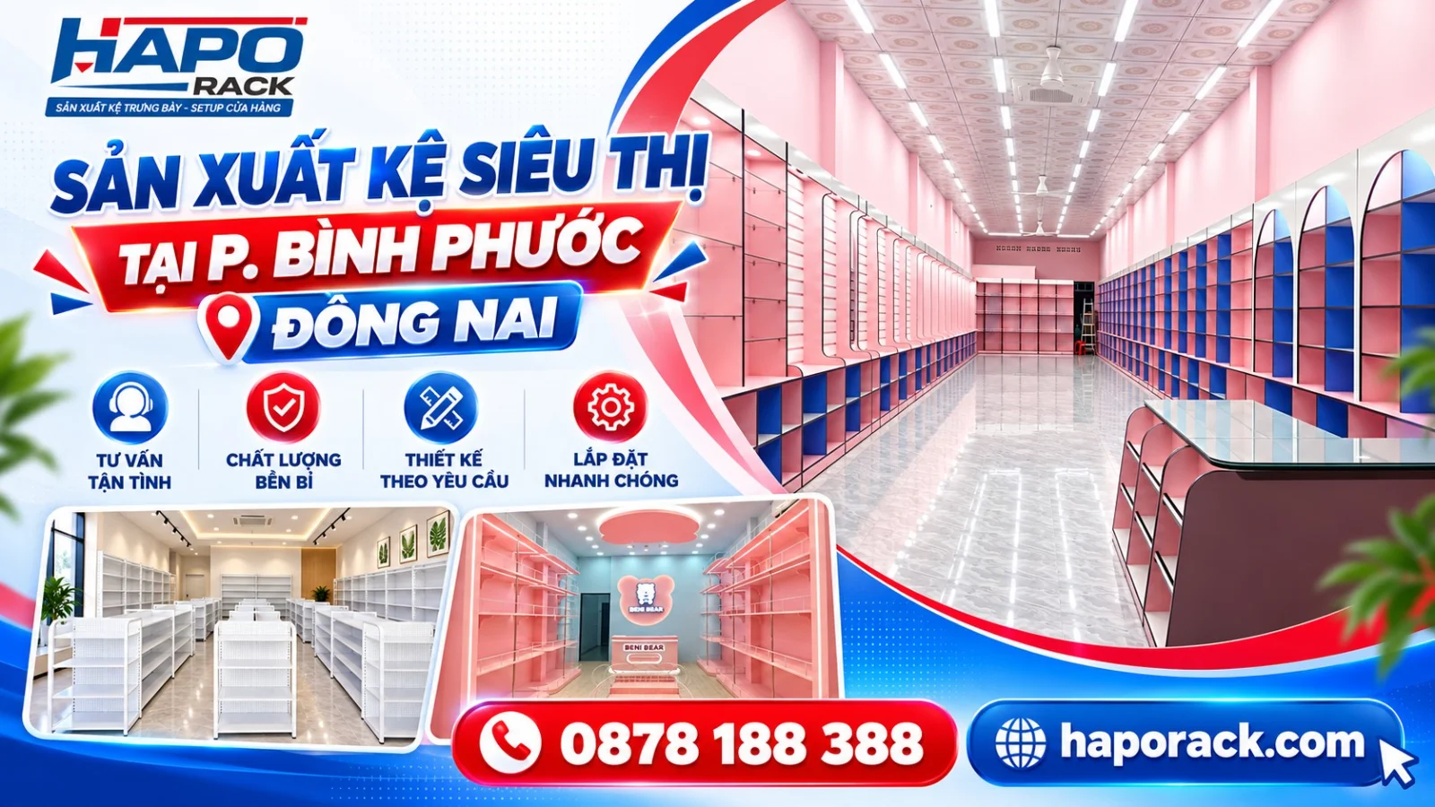 Chuyên Sản Xuất Kệ Siêu Thị Tại P. Bình Phước Đồng Nai Uy Tín
