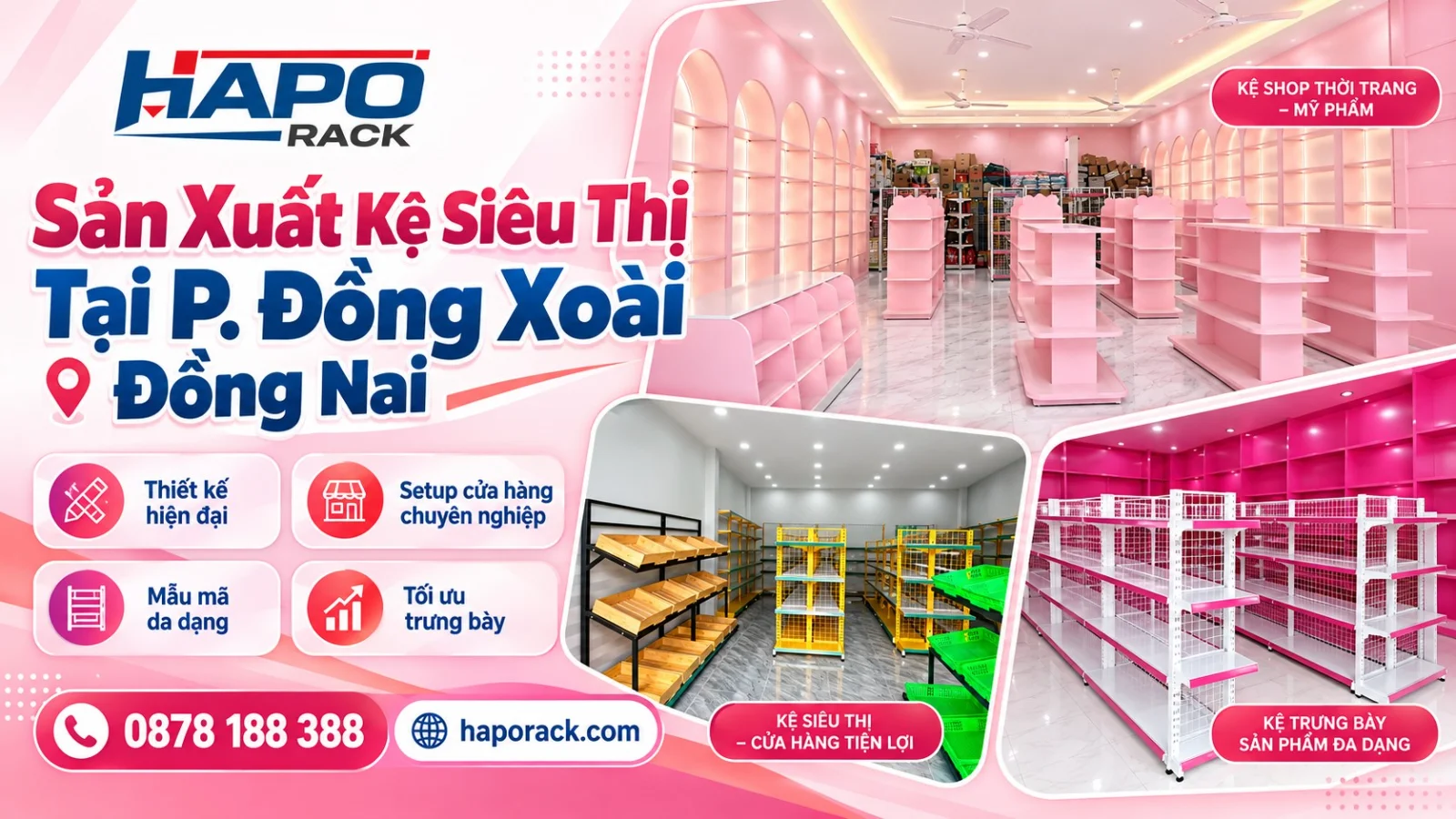 Chuyên Sản Xuất Kệ Siêu Thị Tại P. Đồng Xoài Đồng Nai Uy Tín