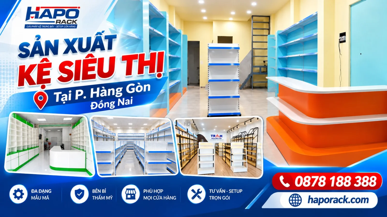 Chuyên Sản Xuất Kệ Siêu Thị Tại P. Hàng Gòn Đồng Nai Uy Tín