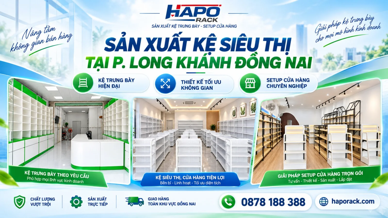 Chuyên Sản Xuất Kệ Siêu Thị Tại P. Long Khánh Đồng Nai Uy Tín