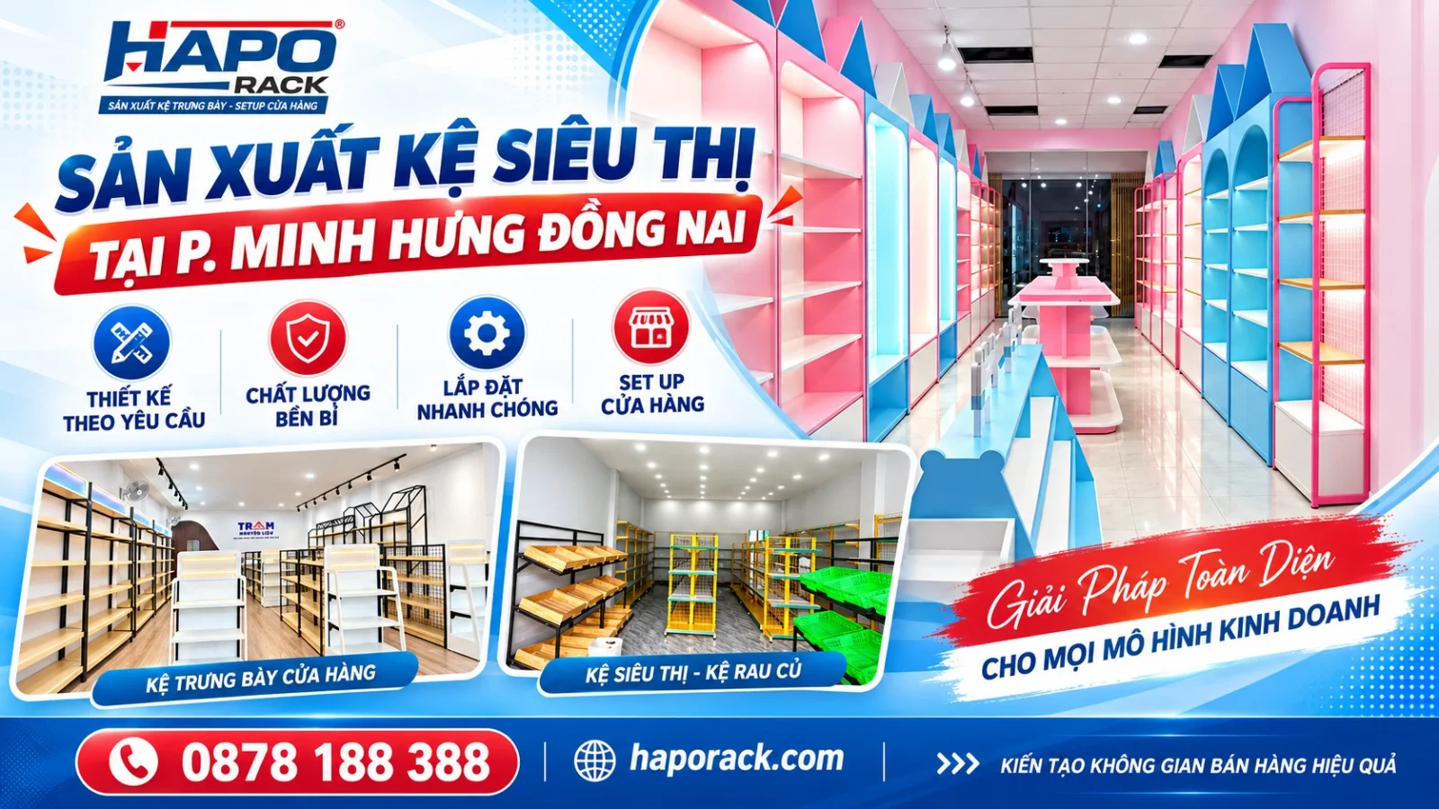 Chuyên Sản Xuất Kệ Siêu Thị Tại P. Minh Hưng Đồng Nai Uy Tín