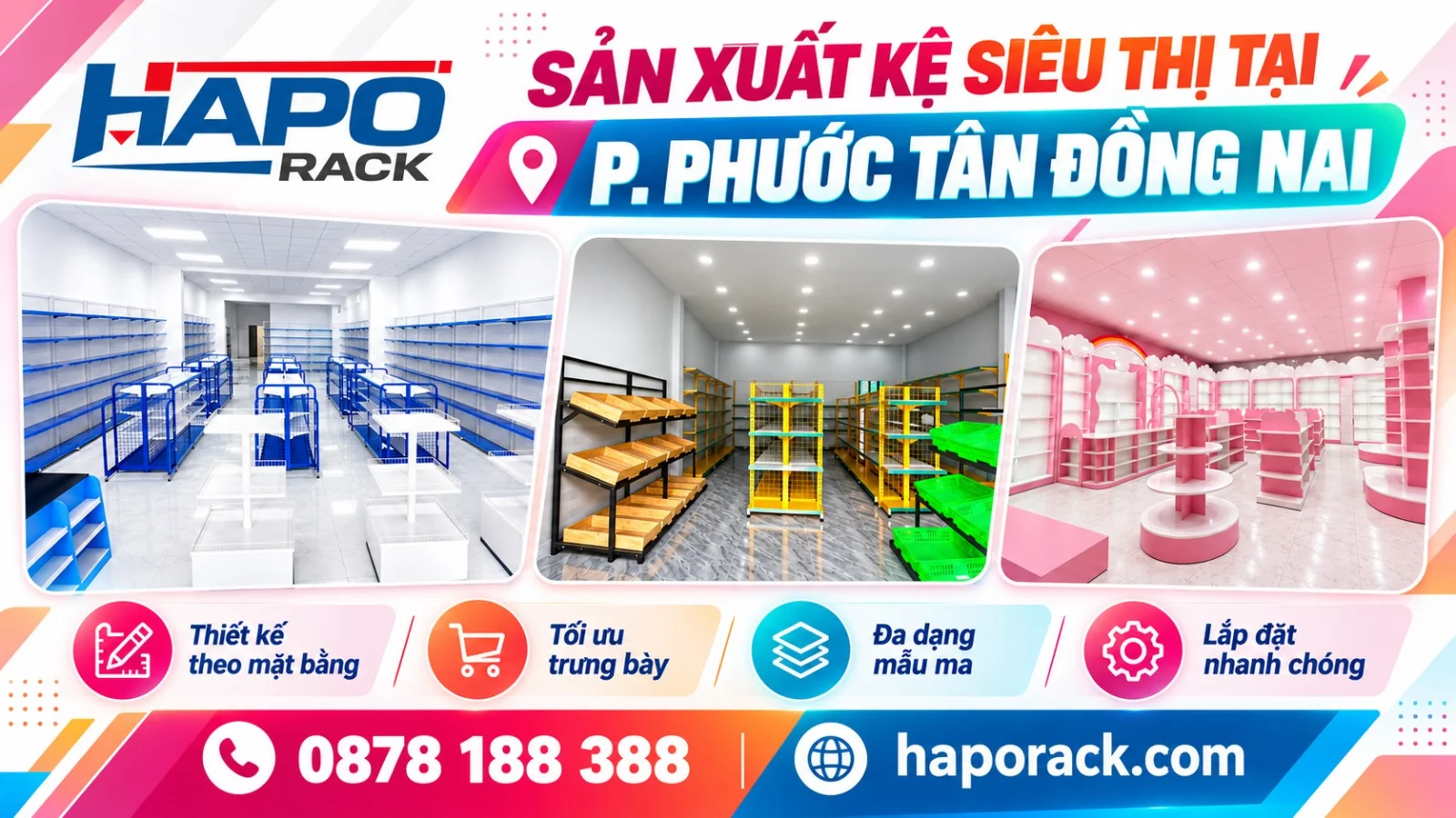 Chuyên Sản Xuất Kệ Siêu Thị Tại P. Phước Tân Đồng Nai Uy Tín
