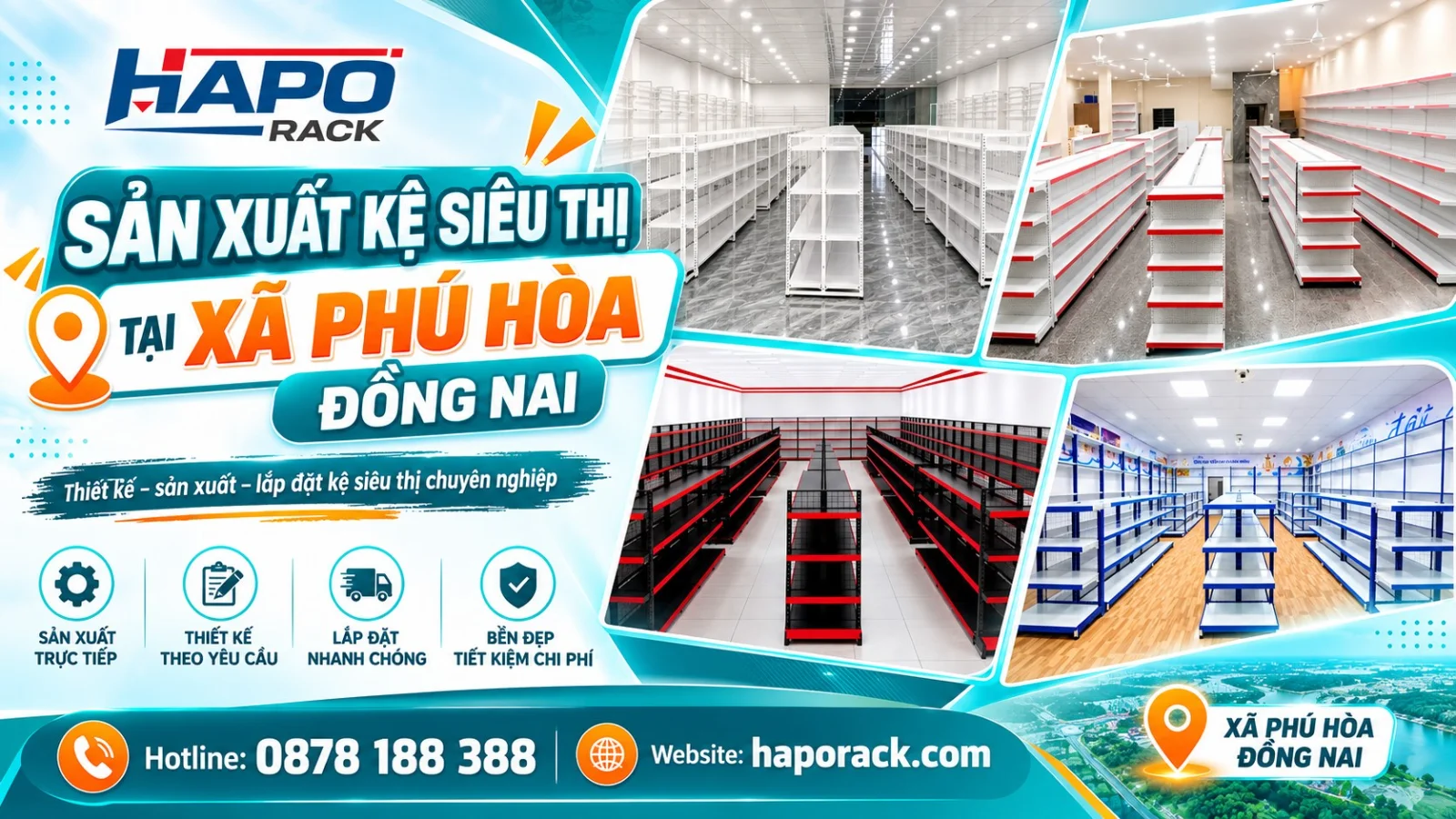Chuyên Sản Xuất Kệ Siêu Thị Tại Phú Hòa Đồng Nai Theo Yêu Cầu