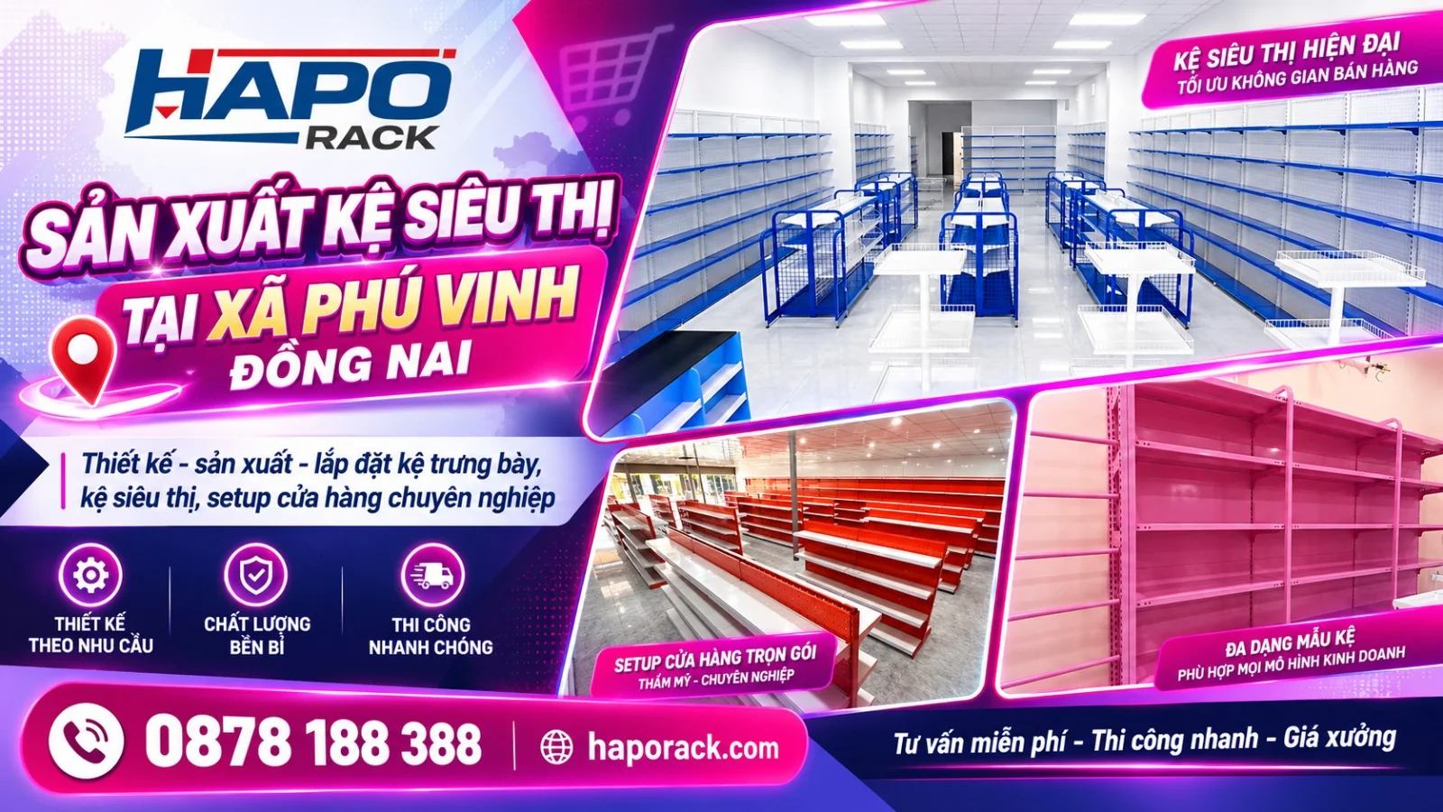 Chuyên Sản Xuất Kệ Siêu Thị Tại Phú Vinh Đồng Nai Theo Yêu Cầu
