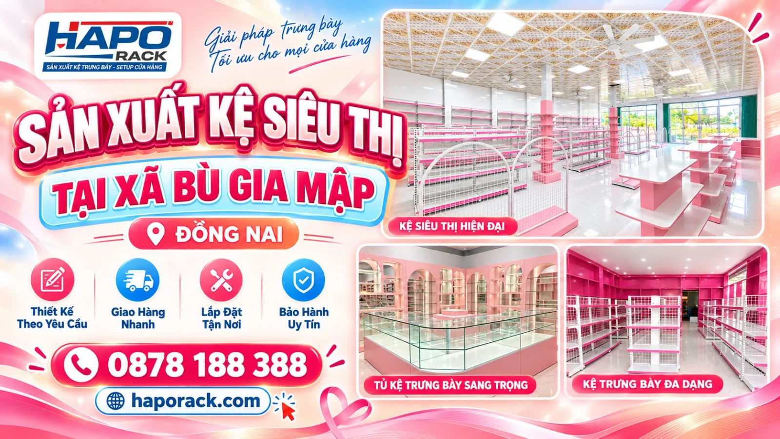 Chuyên Sản Xuất Kệ Siêu Thị Tại Xã Bù Gia Mập Đồng Nai Uy Tín
