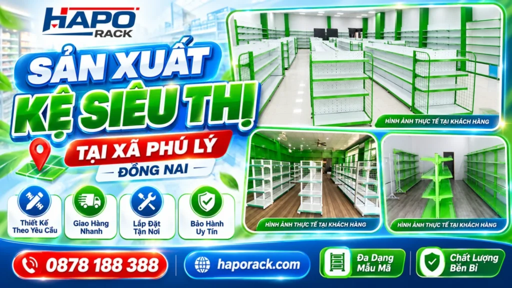 Chuyên Sản Xuất Kệ Siêu Thị Tại Xã Phú Lý Đồng Nai Uy Tín