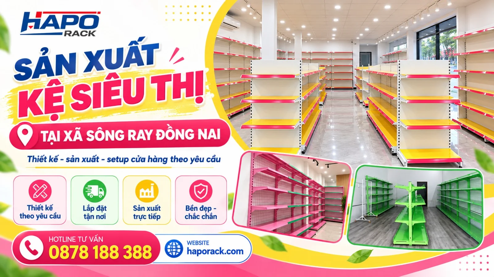 Chuyên Sản Xuất Kệ Siêu Thị Tại Xã Sông Ray Đồng Nai Theo Yêu Cầu