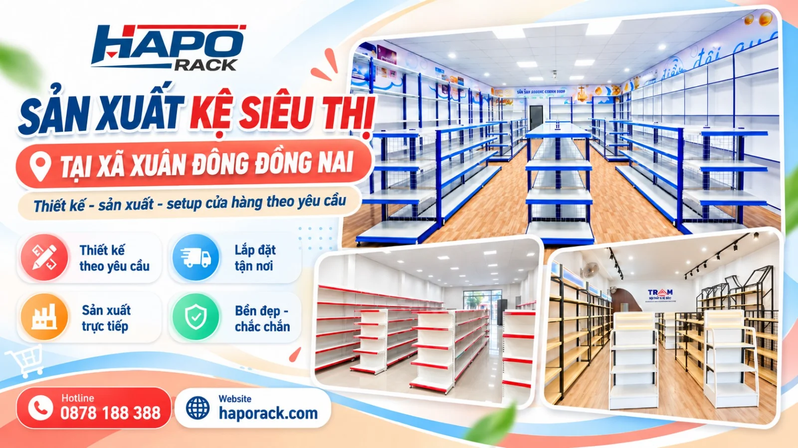 Chuyên Sản Xuất Kệ Siêu Thị Tại Xã Xuân Đông Đồng Nai Theo Yêu Cầu