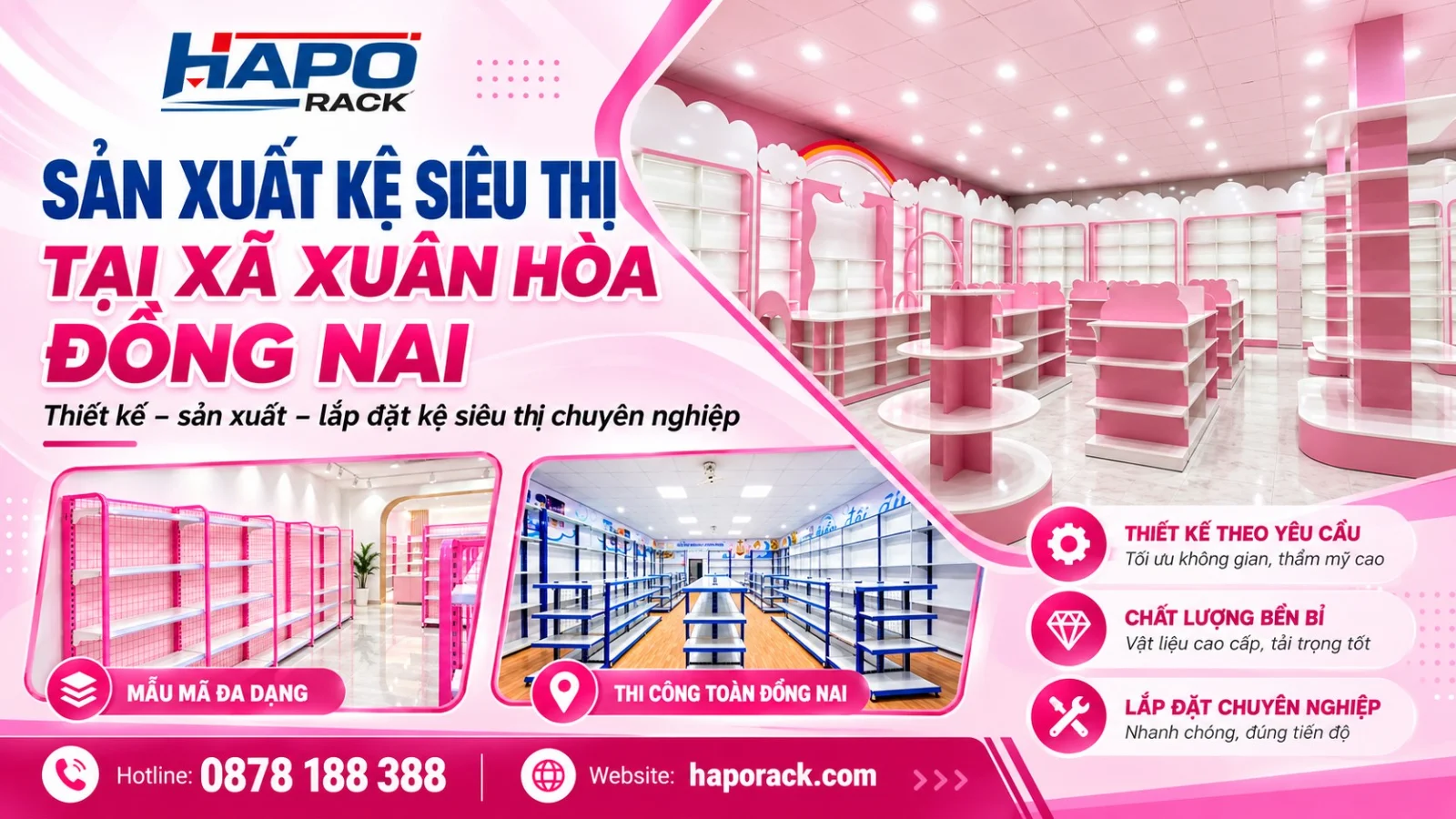 Chuyên Sản Xuất Kệ Siêu Thị Tại Xã Xuân Hòa Đồng Nai Theo Yêu Cầu