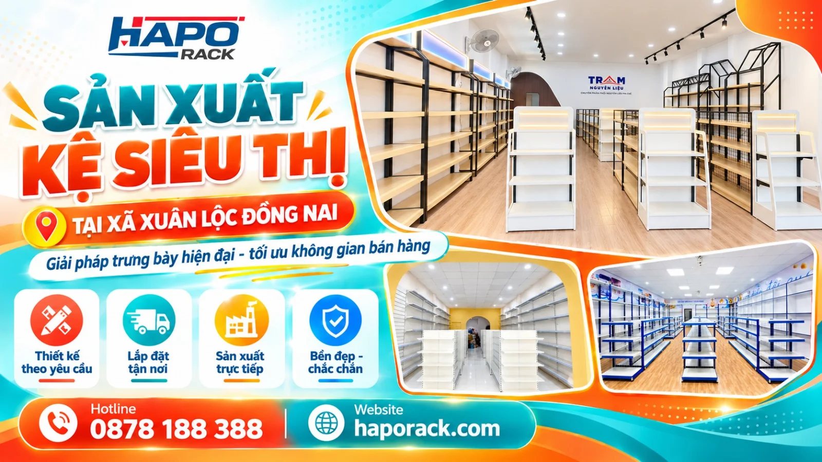 Chuyên Sản Xuất Kệ Siêu Thị Tại Xã Xuân Lộc Đồng Nai Theo Yêu Cầu