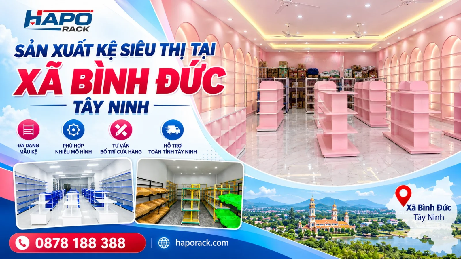 Đơn Vị Sản Xuất Kệ Siêu Thị Tại Xã Bình Đức Tây Ninh Uy Tín