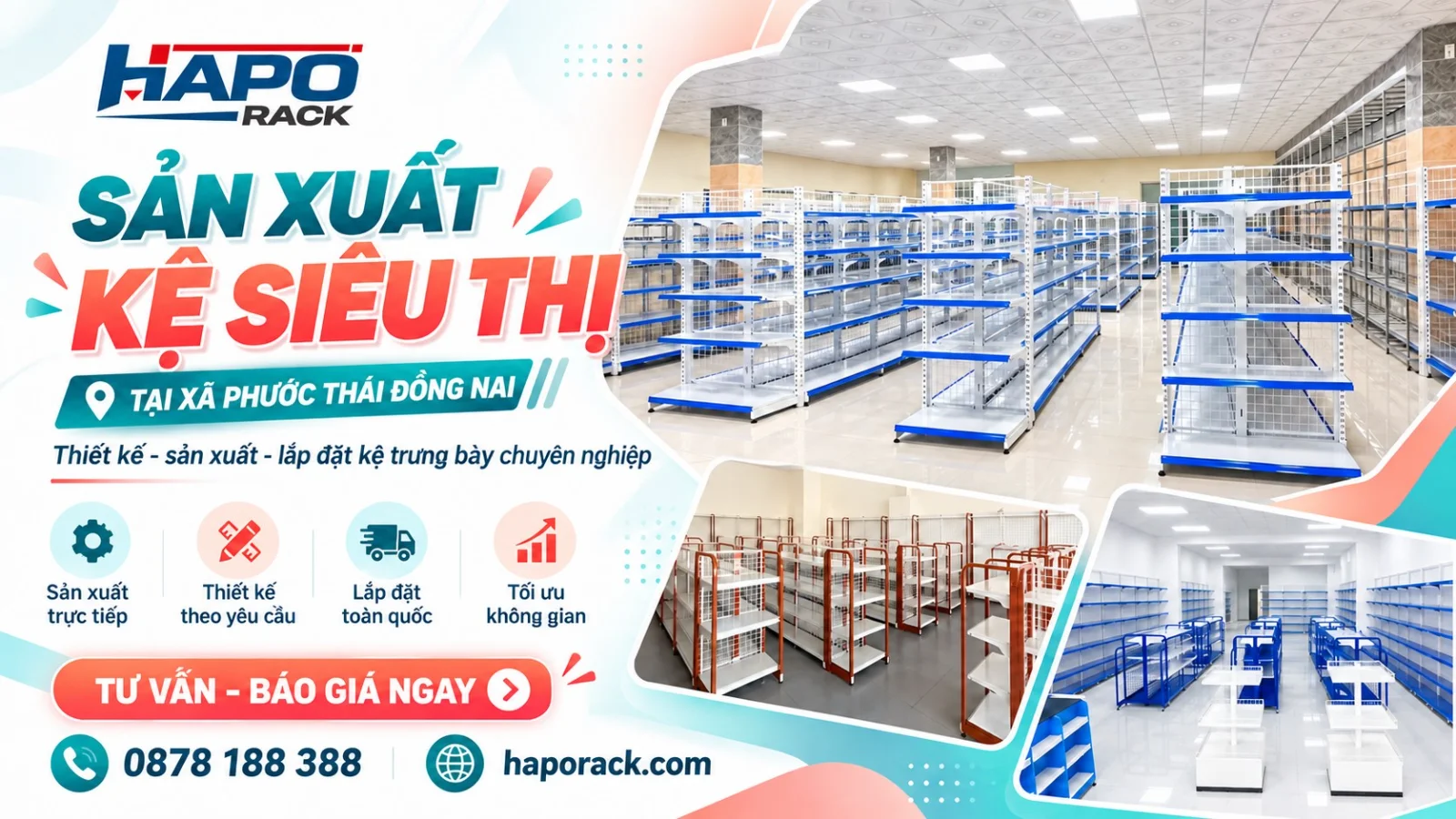 Đơn Vị Sản Xuất Kệ Siêu Thị Tại Xã Phước Thái Đồng Nai Chất Lượng