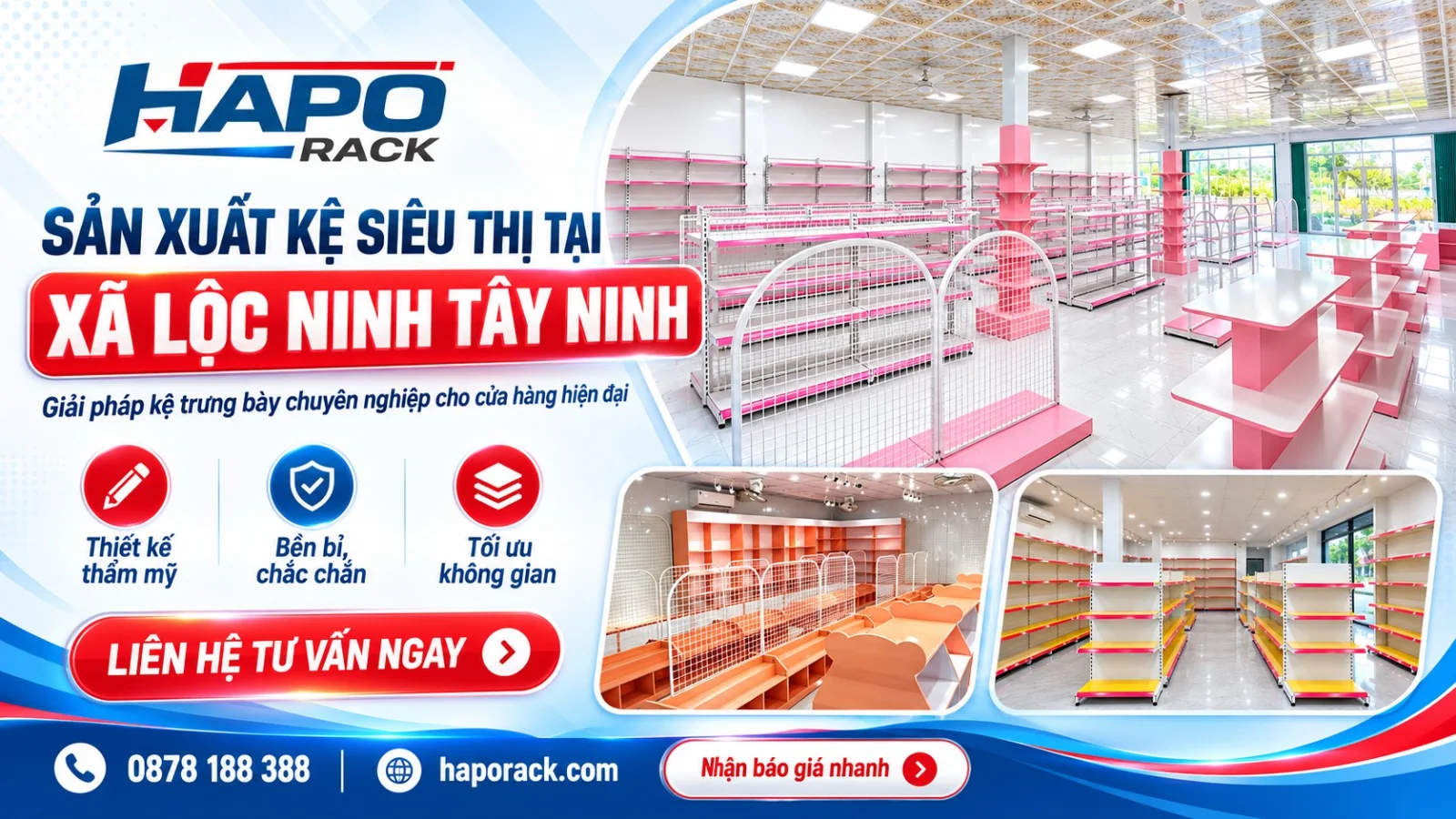 Đơn Vị Sản Xuất Kệ Siêu Thị Uy Tín Tại Xã Lộc Ninh Tây Ninh