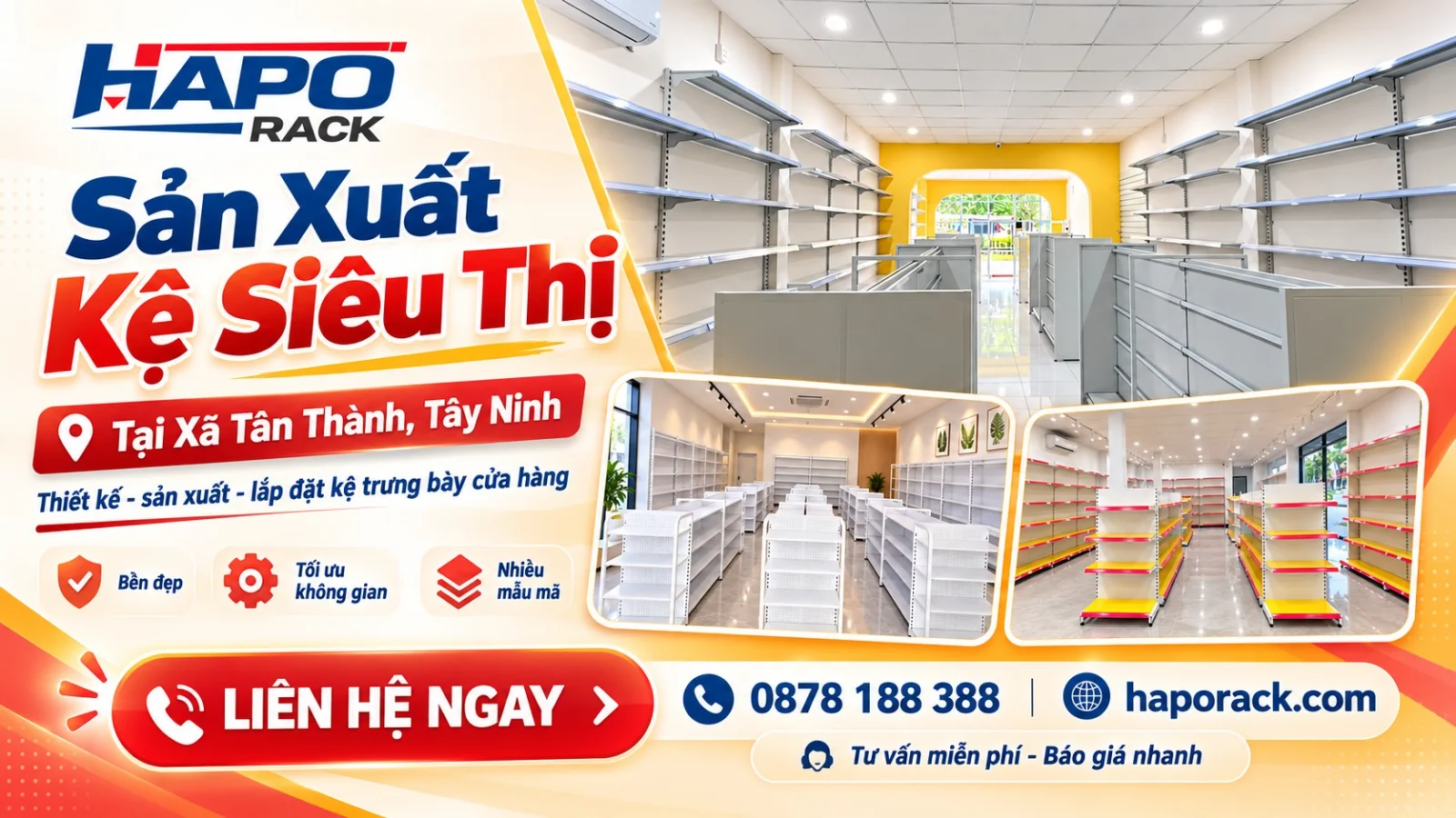 Đơn Vị Sản Xuất Kệ Siêu Thị Uy Tín Tại Xã Tân Thành Tây Ninh
