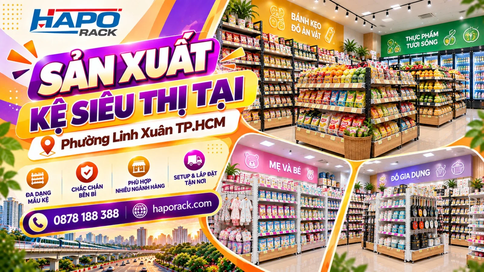 HAPO Rack Sản Xuất Kệ Siêu Thị Tại Phường Linh Xuân TP.HCM