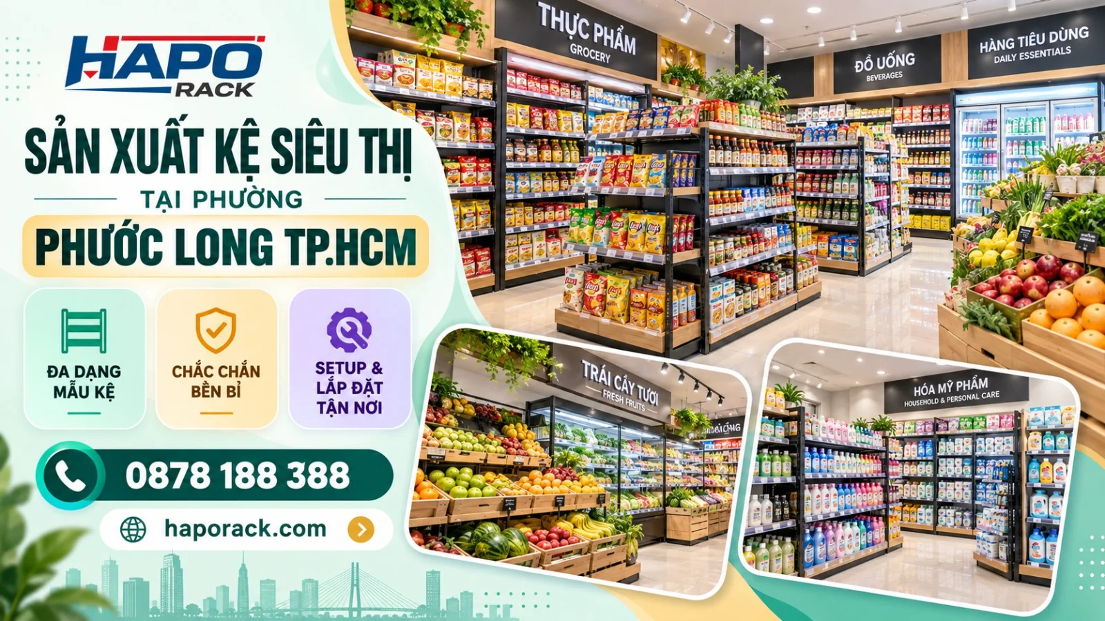 HAPO Rack Sản Xuất Kệ Siêu Thị Tại Phường Phước Long TP.HCM