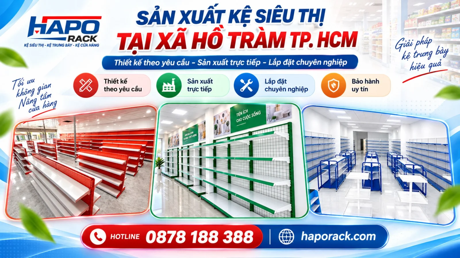 HAPO RACK – Sản Xuất Kệ Siêu Thị Tại Xã Hồ Tràm TP.HCM Giá Xưởng