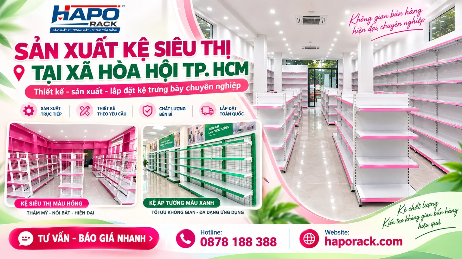 HAPO RACK – Sản Xuất Kệ Siêu Thị Tại Xã Hòa Hội TP.HCM Giá Xưởng