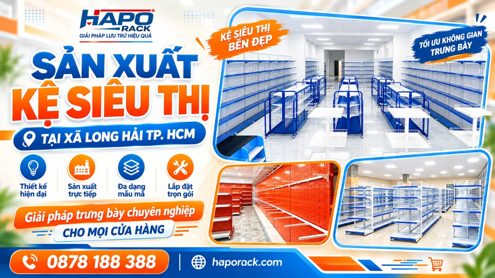 HAPO RACK – Sản Xuất Kệ Siêu Thị Tại Xã Long Hải TP.HCM Giá Xưởng