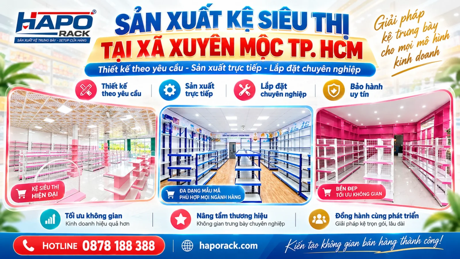 HAPO RACK – Sản Xuất Kệ Siêu Thị Tại Xã Xuyên Mộc TP.HCM Giá Xưởng