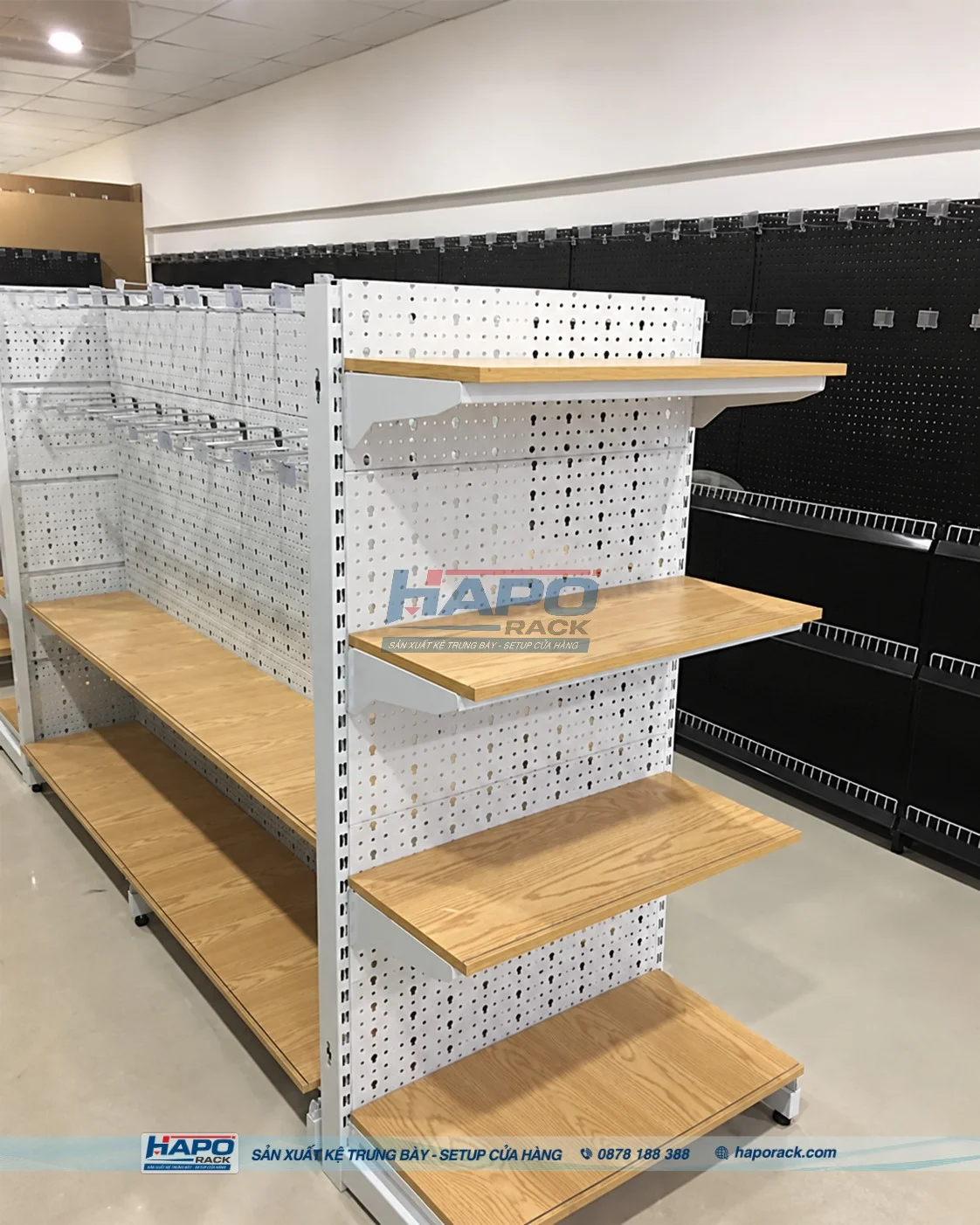 Hệ thống kệ trưng bày HAPO RACK bố trí khoa học và đẹp mắt