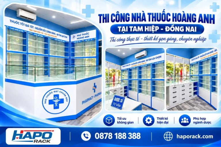 HOÀN THIỆN HỆ THỐNG TỦ KỆ NHÀ THUỐC HOÀNG ANH – TAM HIỆP, ĐỒNG NAI