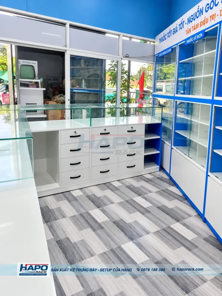 HOÀN THIỆN HỆ THỐNG TỦ KỆ NHÀ THUỐC HOÀNG ANH – TAM HIỆP, ĐỒNG NAI