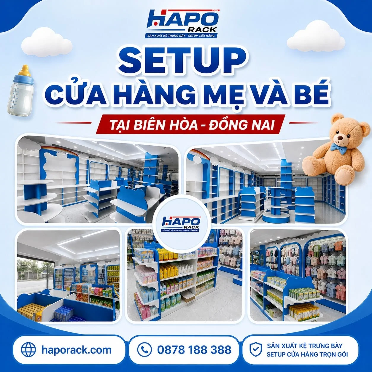 HOÀN THIỆN KỆ TRƯNG BÀY CỬA HÀNG MẸ & BÉ TẠI BIÊN HÒA, ĐỒNG NAI