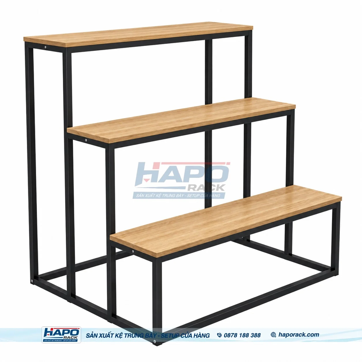 Kệ Bậc Thang 3 Tầng Trưng Bày Sản Phẩm Gọn Gàng