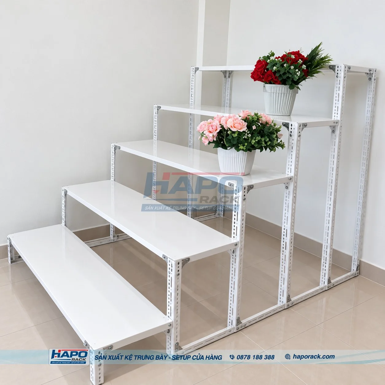 Kệ Bậc Thang Giá Xưởng – Sản Xuất Theo Yêu Cầu