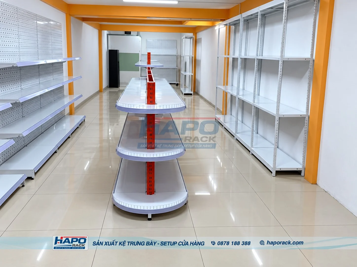 Kệ Bán Nguyệt 3 Tầng HAPO RACK – Sản Xuất Theo Yêu Cầu