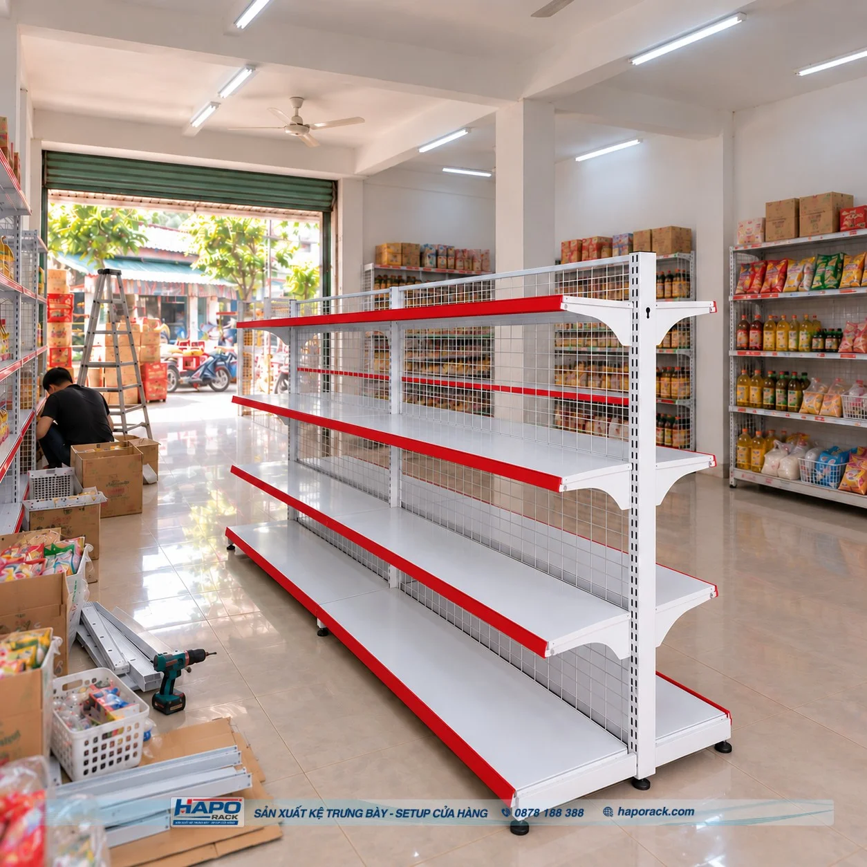 Kệ Đôi Lưng Lưới 4 Tầng Giá Rẻ