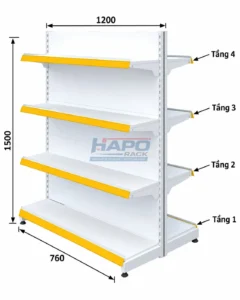Kệ Đôi Lưng Tôn Liền 4 Tầng - ảnh 2