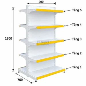 Kệ Đôi Lưng Tôn Liền 5 Tầng - ảnh 2