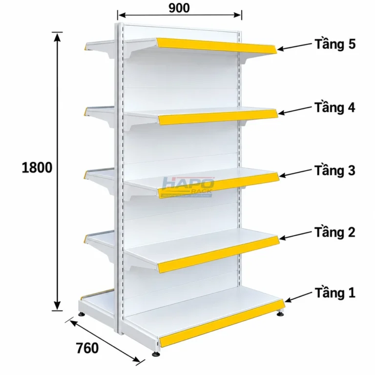 Kệ Đôi Lưng Tôn Liền 5 Tầng