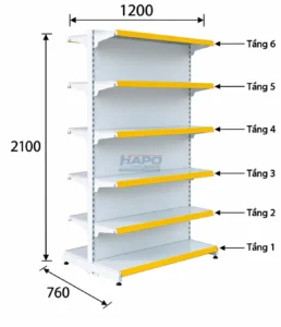 Kệ Đôi Lưng Tôn Liền 6 Tầng - ảnh 2