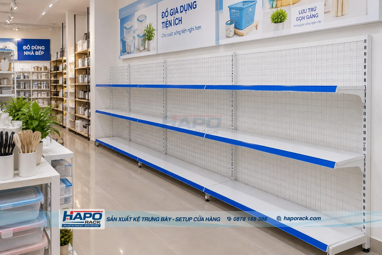 Kệ Đơn Lưng Lưới 1m2 Thiết Kế 3 Tầng Gọn Gàng, Dễ Trưng Bày