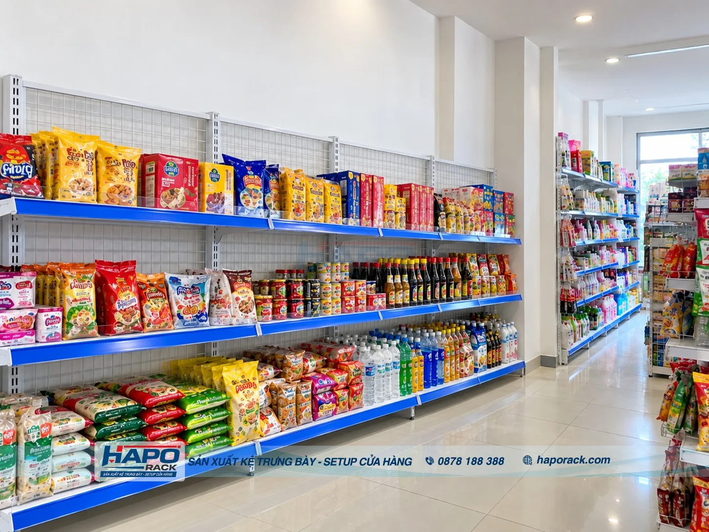 Kệ Đơn Lưng Lưới 3 Tầng Cao 1m2 Tối Ưu Diện Tích Cửa Hàng