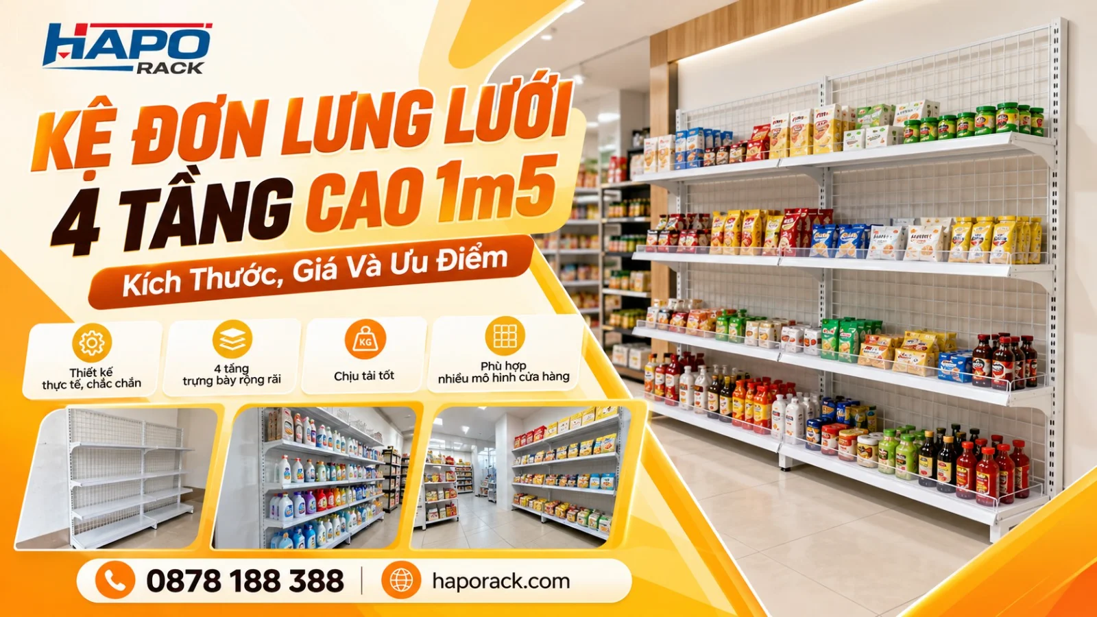 Kệ Đơn Lưng Lưới 4 Tầng Cao 1m5 – Cấu Tạo, Kích Thước Và Giá Mới Nhất