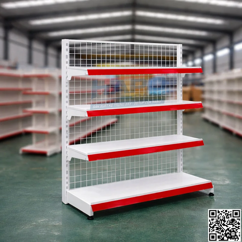 Kệ Đơn Lưng Lưới 4 Tầng
