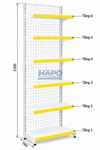 Kệ Đơn Lưng Lưới 6 Tầng - ảnh 2