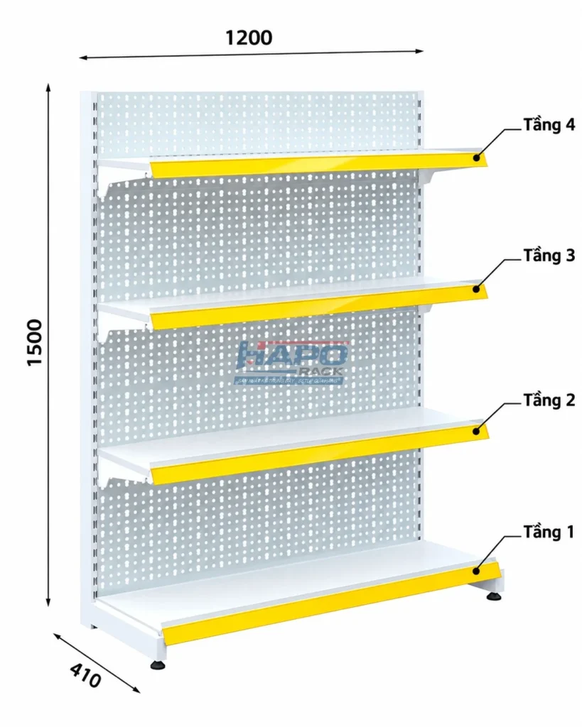 Thông số Kệ Đơn Lưng Tôn Lỗ 4 Tầng