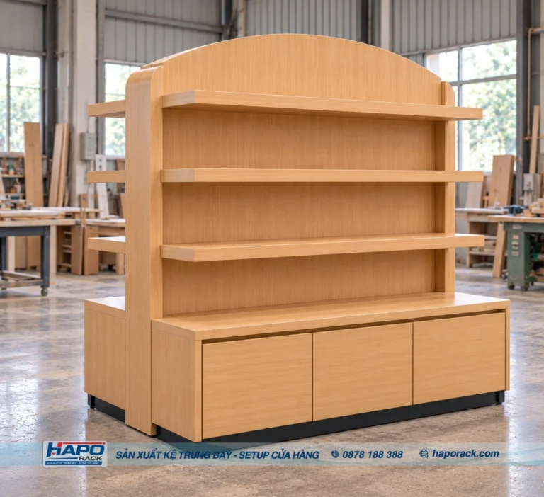 Kệ Gỗ Trưng Bày Gấu Bông 2 Mặt