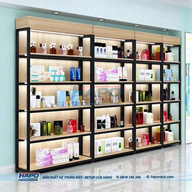 KỆ GỖ TRƯNG BÀY NƯỚC HOA